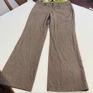 7th Ave brown herringbone wide leg womens pants 2P 28x26‎
